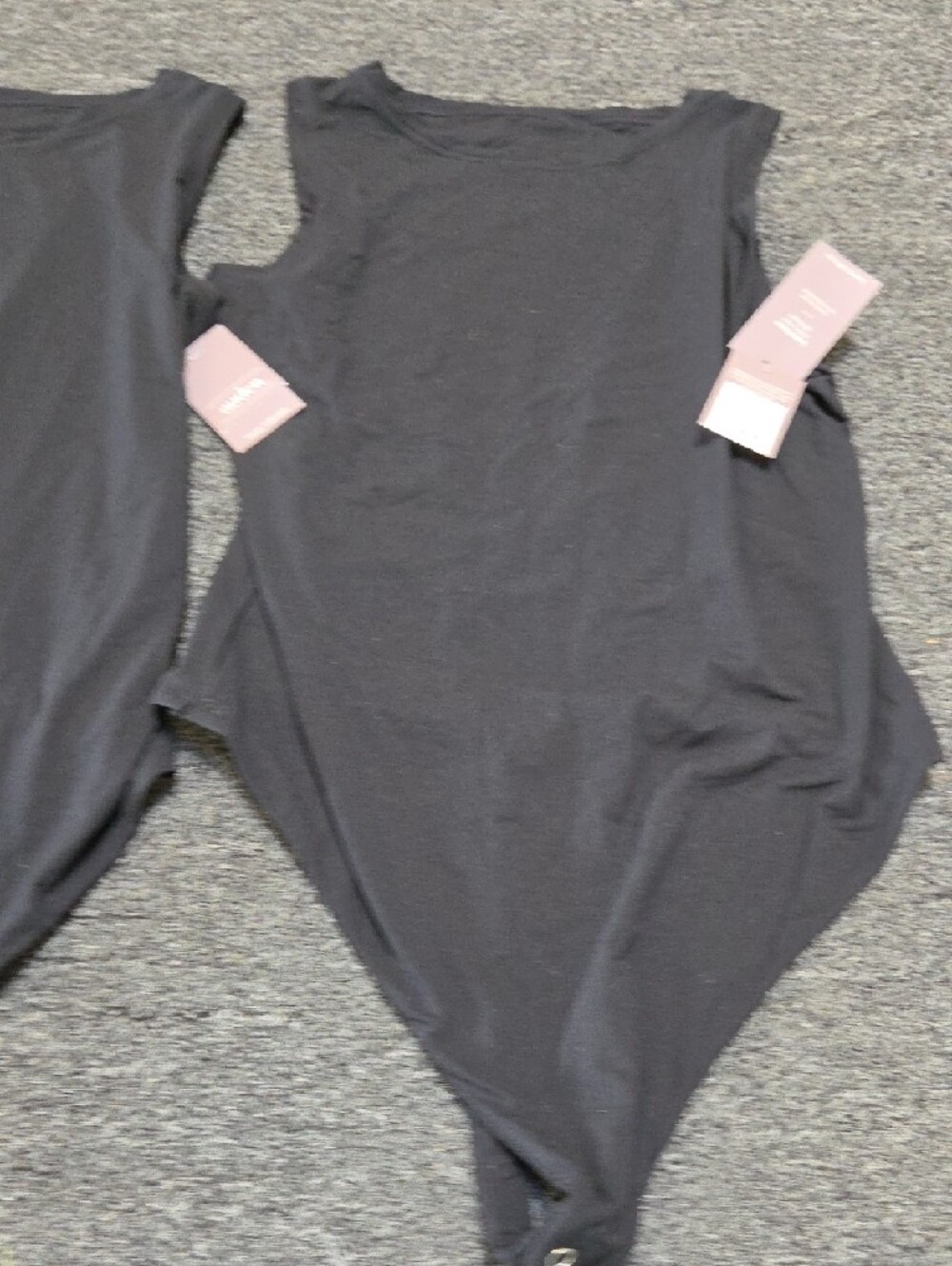 (#1C) Auden Black Sleeveless 3 Scoop Neck Bodysuits - Picture 3 of 5